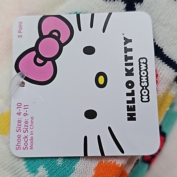 NWT Sanrio Hello Kitty 5-Pair Sock Set ~ Ladies Shoe Size 4-10~ Choose Happy - Picture 4 of 4